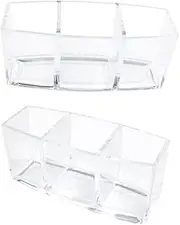 TOGEVAL 3-in-1 Acrylic Desktop Storage Case Makeup Storage Cosmetics Organizer Space Saving Design