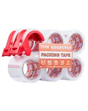 Packing Tape 12 Rolls 65 Yards Clear Shipping Tape with Dispenser 2.7 Mil