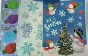 Snowflakes Snowmen Christmas Light Window Clings Decal Stickers 3 Sheets Decor