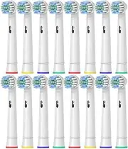 Electric Toothbrush Replacement Brush Heads Compatible For Oral Basic Cleaning B Toothbrush Nozzle BristlesD100 D25 D30 D32 4739 3709 3744(17A-16pcs)