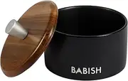 Babish Stoneware Salt Cellar w/Wood Lid - 4" X 3.5"