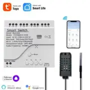 WiFi 250V 4 Channel Temperature Humidity Smart Switch,Smart Life APP,Passive Dry