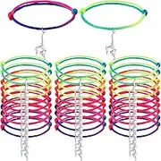 Ecation 50 Pcs Gymnastics Bracelet Gifts Bulk Gymnastics Party Supplies Colorful Adjustable Rope Braided Bracelets Jewelry Charm for Gymnast Sports Game Teens Women Men, about 7-30Cm/2.76-11.81in