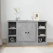 Sideboard Concrete Grey, Engineered Wood Cabinet, Storage for Kitchen Dining Room, Shelves for Living Room Furniture, Modern Bar Table, 100x35.5x60 cm