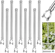 Hicarer 9 Pcs Chain Link Fence Post Extender 25 Inch Extension Height Galvanized for Privacy and Dogs (1-3/8"), Silver