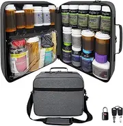 Extra-Large Padded Locking Pill Bottle Organizer, Medicine Bag, Case, Carrier for Medications, Vitamins, and Medical Supplies – Dark Gray (with TSA Approved Lock)