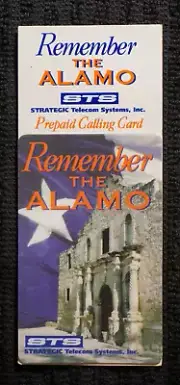 STS Strategic Telecom Systems Remember The Alamo Prepaid Phone Calling Card