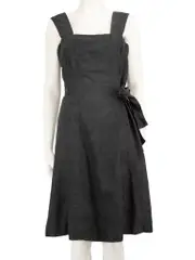 Black Shoulder Strap Tie Around Dress