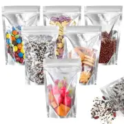 200 PCS Candy Bags, Sealable Heavy Duty Clear Mylar Food Storage Bags, Contai...