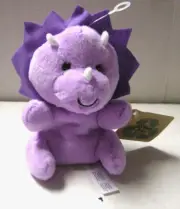 Triceratops By The Petting Zoo, Purple, 6"x4"x3", Polyester Filling, Brand New