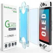 amFilm Glass Screen Protector Switch OLED 2021 Auto Alignment 2-PACK