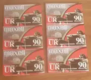 6 Pack Maxell Audio Blank Audio Cassette Tapes Normal Bias UR90 Sealed New