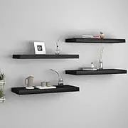 Floating Wall Shelves 4 pcs Black 60x23.5x3.8 cm MDF,Wall Shelves & Ledges-323834