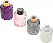 iplusmile 4Pcs Embossed Style Perfume Bottles Decorative Aroma Diffusers for Home Decor for Bedroom and Living Room for Essential Oils and Fragrances