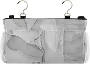 Amooorous Bed Pockets Bedside Storage Hanging Bed Organizer Storage Bag for Bunk Hospital Beds Dorm Rooms Bed Rails Gorgeous Gray and White Marble Texture