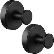 Heavy-Duty Suction Cup Hooks, Black, 2-Pack, Holds up to 6.8 kg, for Bathroom and Kitchen