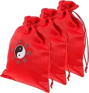 Generic 3pcs Skipping Rope Storage Belt Baggies Drawstring Bags Jumping Rope Mesh Bags Small Jewelry Bags Storage Bags Party Supplies Drawstring Bag for School Party Favor Bags Red Fabric