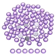 100Pcs Flat Back Round Rhinestones,8mm SS40 Grape Purple Crystal Rhinestones