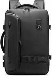 Vacuum Compression Travel Backpack Laptop Bag Business Expandable Vacpack Airbag Carry On Backpack with USB Charging Port Black