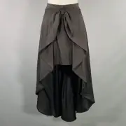 CYNTHIA ROWLEY Size 0 Black Silk Bow Asymmetrical High Low Skirt