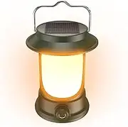 Solar Camping Light Portable Te Lamp Campsite Lantern Support Stepl Dimming for Camping Hiking Fishing Courtyard Green