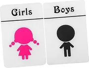 Mobestech 1 Pair Self-Adhesive Kids Room Decor Gender Signs Wall Decals for Boys Girls Nursery Easy Install Sturdy Acrylic 2 Colors