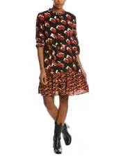 tyler be Etra Silk Shift Dress