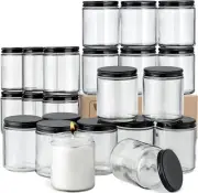 24-Pack 8oz Airtight Glass Jars with Metal Lids for Candle Making & Food Storage