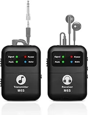 JCANOL Wireless in Ear Monitor System, 2.4G Stereo Wireless IEM System with Beltpack Transmitter Receiver Auto-Pairing, 164ft for Studio, Band, Live Performance