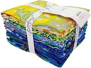 Free Spirit Kaffe Fassett 85 & Fabulous Fat Quarter Blue 10pcs Bundle Fabric