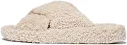 [FitFlop] Women's Iqushion D-Luxe Padded Teddy Cross Slides Sandals