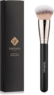 TEOYALL Domed Foundation Brush, Soft Dense Synthetic Bristles Blending Brush for Liquid Cream Foundation Bronzer Contour