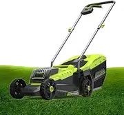 Electric Lawn Mower, 1200W Cordless Lawnmower with 2 x 4000mAh Batteries, 45L Large Grass Box, 32cm Cutting Width, 3 Adjustable Cutting Heights(30/50/70mm), Foldable Handle, for Garden Lawn