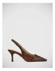 [Wittner] Mella Python Print Leather Slingback in Tan