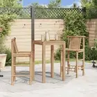 2x Bar Stools Bamboo Weather Resistant Home Backyard High Seat Chair vidaXL
