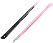 PLAFOPE Manicure Tool Kit 2pcs Sticker Tweezers Dual-headed Manicure Tools Decal Pressing for Nail Art