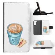 FLIP CASE FOR SAMSUNG GALAXY|COFFEE LATTE CUP 1