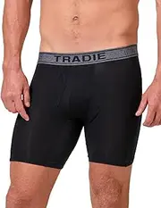 [TRADIE] Mens Bamboo No Chafe Long Leg Trunk Mens Underwear, Moisture Wicking, No Chafe Inner Leg Panels, Viscose Dervied from Bamboo, Mens Boxer Briefs