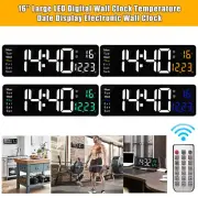 16″ Large Digital Wall Clock with Remote, Large Display Digital Clock