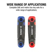 Sunex 98517F Sunex SAE/Metric/ 17 Piece Folding Hex Key Set, 1.5mm-8mm, 5/64"-1/