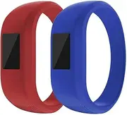 ZSZCXD for Garmin Vivofit Jr/Vivofit Jr.2 Bands, Soft Silicon Wristband Strap Replacement Bands for Garmin Vivofit Jr/Vivofit Jr.2, Small and Large（for Kids） (2Pcs, Red&Blue, Large: 6.6")