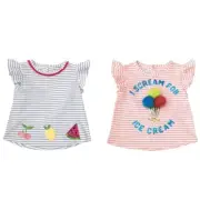 Mud Pie E8 Baby Toddler Girl Fun In The Sun Blue or Pink Tee T-Shirt Choose