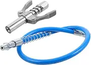 Generic 1 Set Locking Grease Coupler with Flexible Hose for High Pressure Easy Installation Ergonomic Grip for Hard to Reach Areas