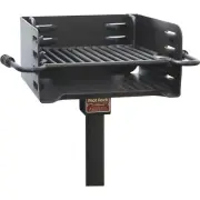 Pilot Rock Heavy-Duty Steel Park-Style Charcoal Grill, 16in. x 16in., Model#