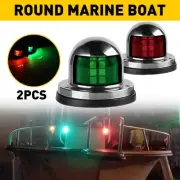 Pair Red Green & 8LED Navigation Lights Marine Bow Light Lamp for Boat Pontoon