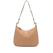 [Prada] Prada Logo-embossed Leather Shoulder Bag ONE SIZE BROWN