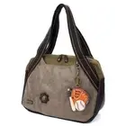 New Chala Bowling Zip Tote Shoulder Large Bag Stone Gray BASEBALL Coin Purse