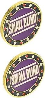 TOYANDONA 2pcs Big and Small Blinds Poker Cards Poker Game Accessory Poker Accessories Number Chips Game Supplies Chips Plaything Novelty Poker Markers Counting Money Tokens Iron Purple