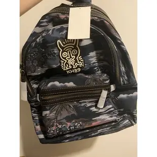 全新 聯名款 COACH x Keith Haring 後背包 BAG 塗鴉大師 皮革 帆布 KH89 迷彩