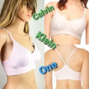 CALVIN KLEIN CK ONE BRALETT PLUSH LIGHTLY LINED BRA BARELY PINK size M $34 NEW